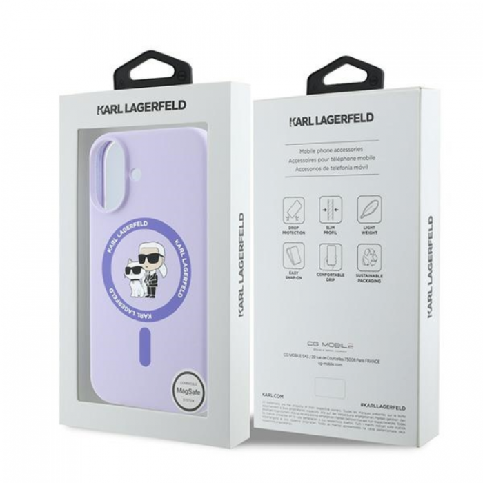 KARL LAGERFELD - KARL LAGERFELD iPhone 16 Plus Mobilskal Magsafe Silikon Heads Ring