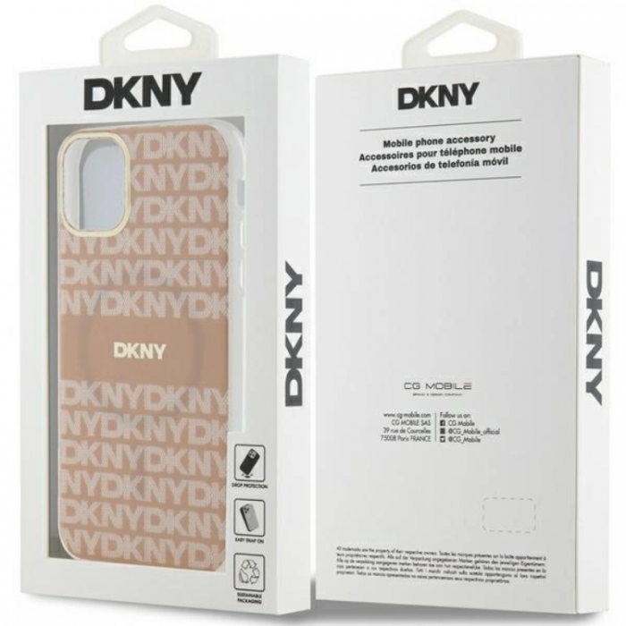 DKNY - DKNY iPhone 11/XR Mobilskal Magsafe IML Mono & Stripe - Rosa