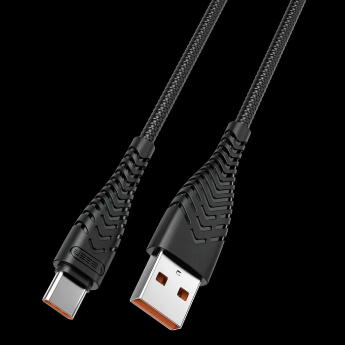 Veger - Veger USB-C till USB-A kabel 1.2m 2.4A - Svart