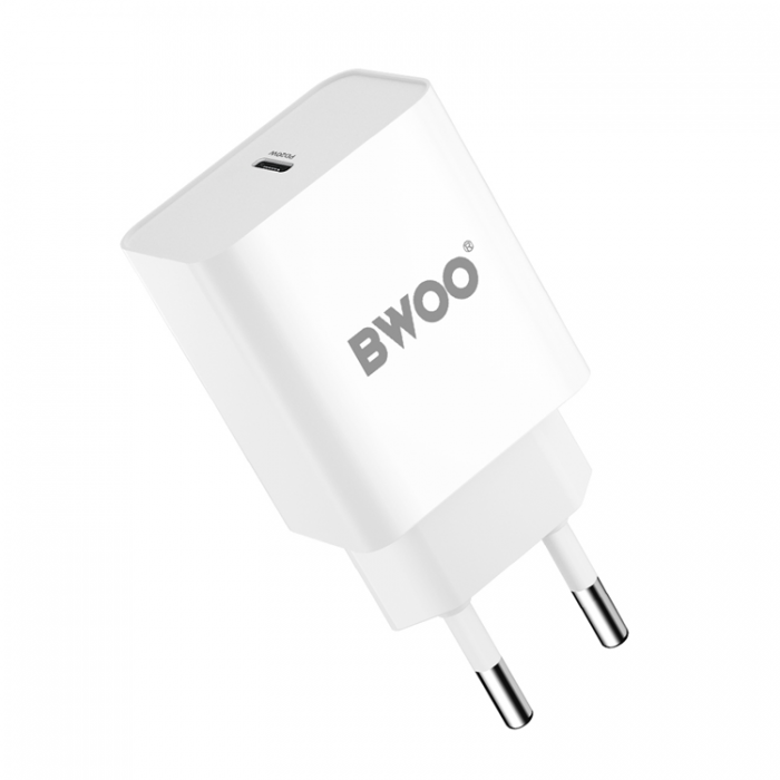 BWOO - BWOO Snabb Vggladdare 20W USB-C - Vit