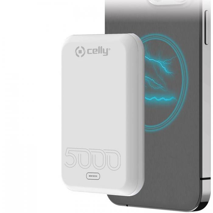 Celly - Celly PowerBank 15W MagSafe Trdls laddning 5000mAh