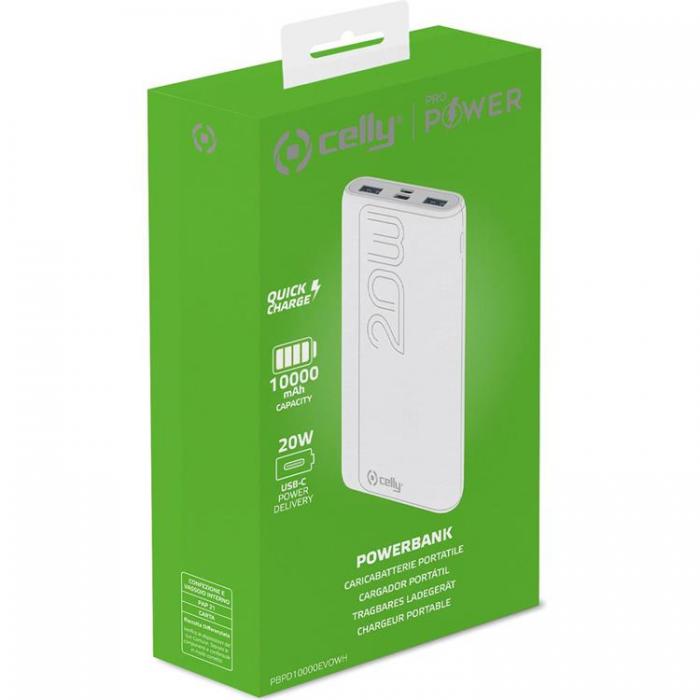 Celly - Celly PowerBank PD 20W 10.000 mAh - Vit