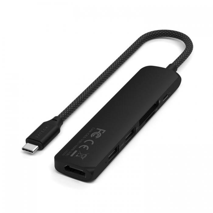 Satechi - Satechi 6-i-1 HUBB USB-C Slim Multiport Adapter - Svart