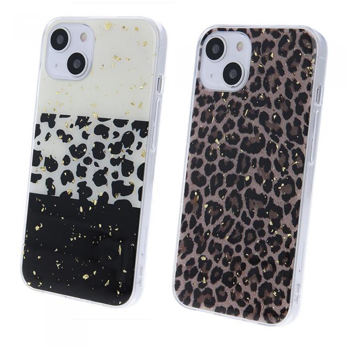 OEM - Guld Glam Skal fr Samsung Galaxy A33 5G leopardmnster