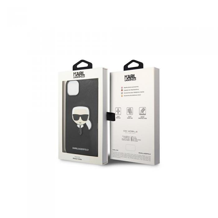 KARL LAGERFELD - Karl Lagerfeld Saffiano PU Skal fr iPhone 14 Pro, Svart