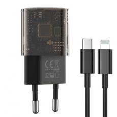 XO - XO Väggladdare 30W 1xUSB 1xUSB-C + Lightning Kabel CE05 - Brun