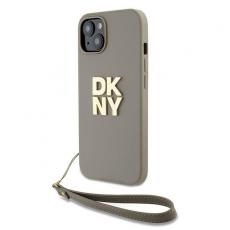 DKNY - DKNY iPhone 15 Plus Mobilskal Wrist Strap Stock Logo - Beige