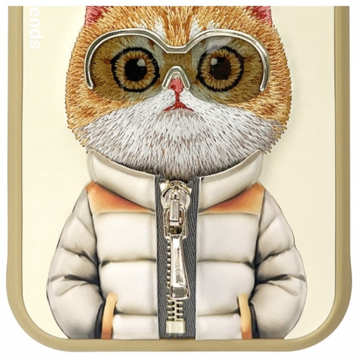 NIMMY - Nimmy iPhone 15 Mobilskal Cool & Cute 2.0 Cat - Khaki