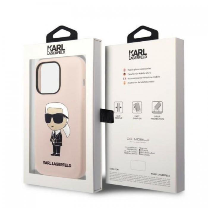 KARL LAGERFELD - Karl Lagerfeld iPhone 14 Pro Max Skal Silicone Ikonik - Rosa