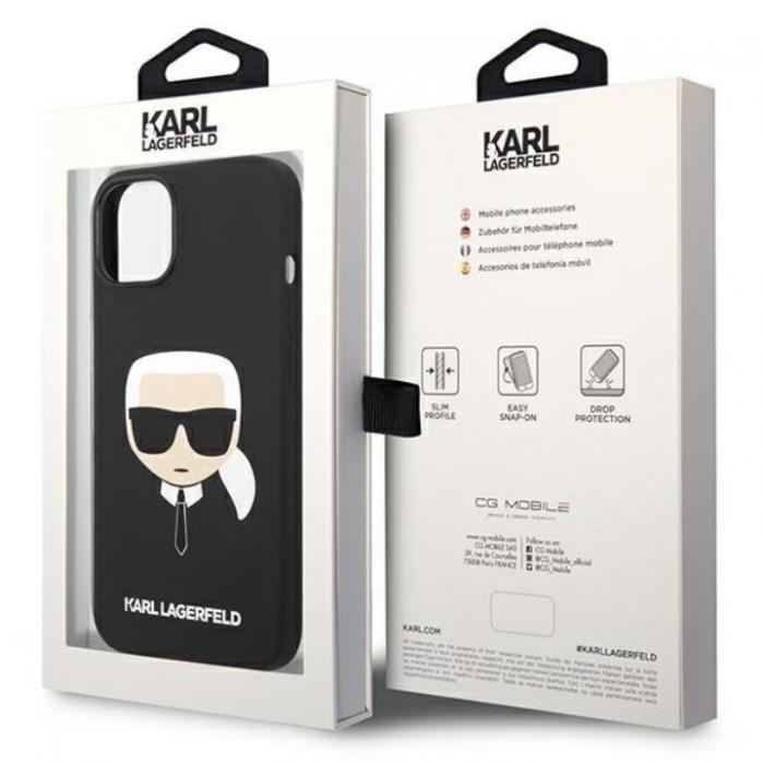 KARL LAGERFELD - Karl Lagerfeld iPhone 14 Skal Czarny Silicone Karl`s Head - Svart