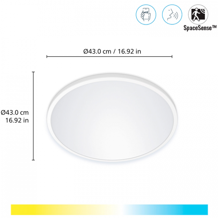 Wiz - Wiz WiFi SuperSlim Plafond 430 22W 2450lm Varm-kallvit