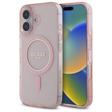 Guess - Guess iPhone 16 Mobilskal MagSafe IML Glitter Circle - Rosa