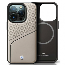 BMW - BMW iPhone 16 Pro Mobilskal MagSafe Textured Line - Grå