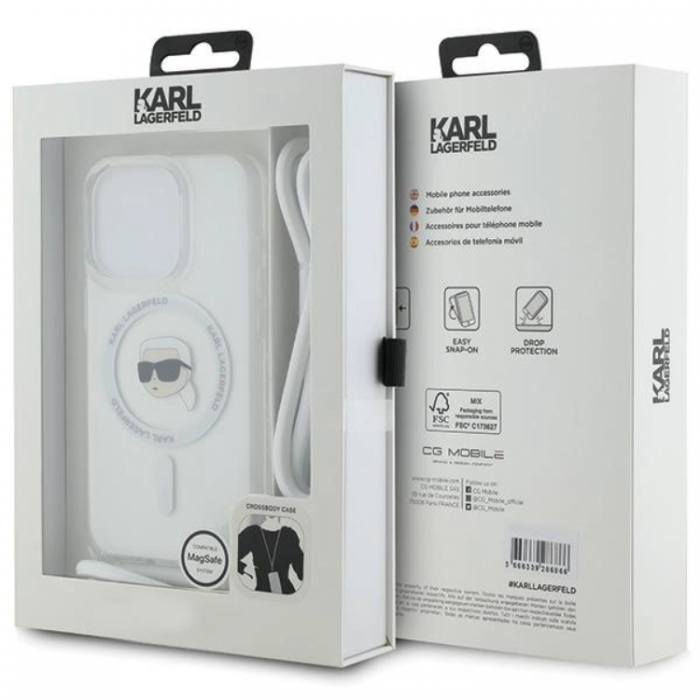 KARL LAGERFELD - Karl Lagerfeld iPhone 15 Pro Max Mobilskal MagSafe Crossbody