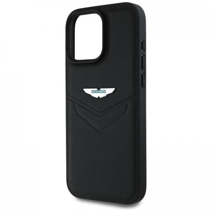 Aston Martin - Aston Martin iPhone 16 Pro Max Mobilskal Lder Victory Design - Svart