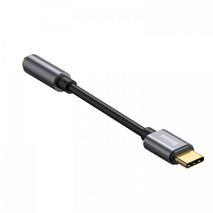 BASEUS - Baseus USB-C Hrlurar Adapter DAC minijack 3,5 mm - Gr