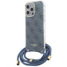 Guess - Guess iPhone 15 Pro Max Mobilskal Crossbody Cord Print - Blå