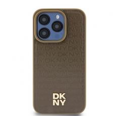 DKNY - DKNY iPhone 14/15/13 Mobilskal Magsafe Läder Pattern Metal Logo - Brun