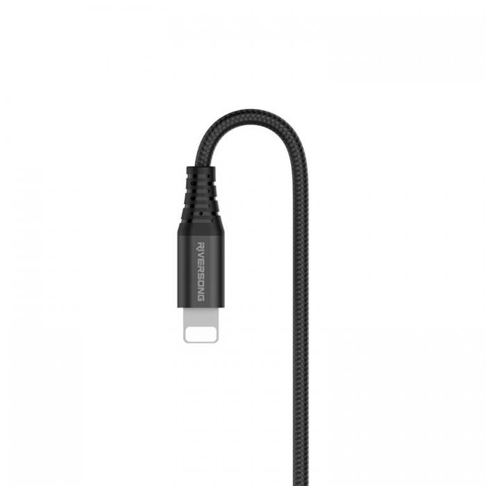 Riversong - Riversong USB Till Lightning 1m Kabel 2.4A Alpha S CL32 Svart