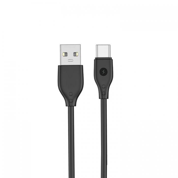 WIWU - WIWU USB Till USB-C 1m Kabel 2.4A Wi-C001 Pioneer - Svart