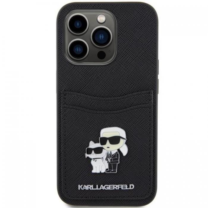 KARL LAGERFELD - Karl Lagerfeld iPhone 15 Pro Mobilskal Korthllare Metal Logo