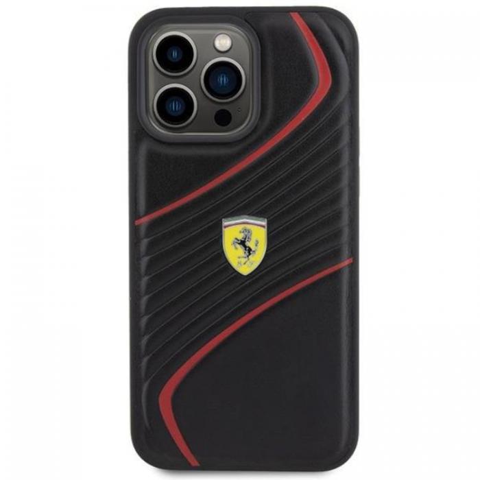 Ferrari - Ferrari iPhone 15 Pro Mobilskal Twist Metal Logo - Svart