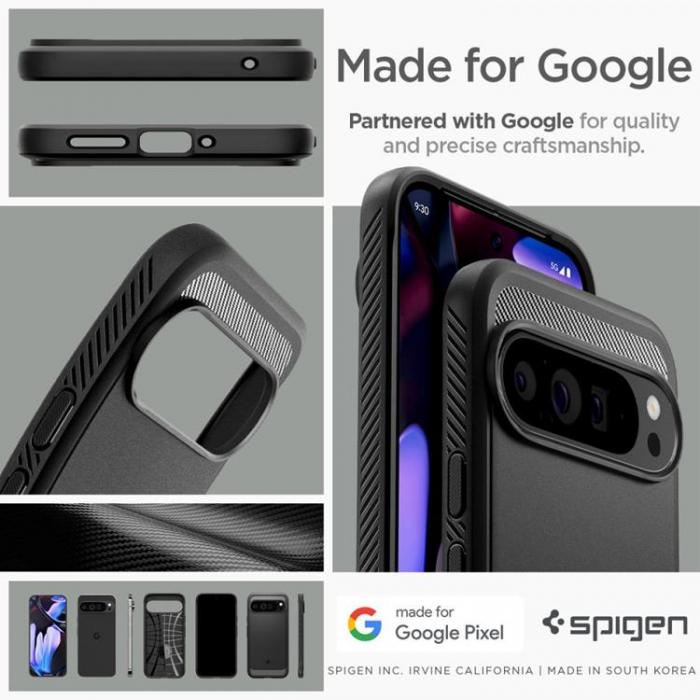 Spigen - Spigen Google Pixel 9 Pro XL Mobilskal Rugged Aromor - Matte Svart