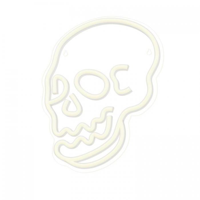 Forever Light - Forever Light Neon LED PLEXI SKULL FPNE07 - Vit