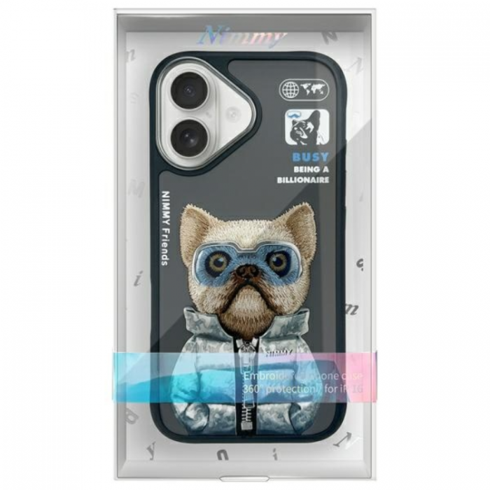 NIMMY - Nimmy iPhone 16 Mobilskal Cool & Cute 2.0 Dog - Svart