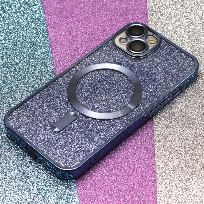 A-One Brand - iPhone 15 Plus Mobilskal MagSafe Glitter Chrome - Bl