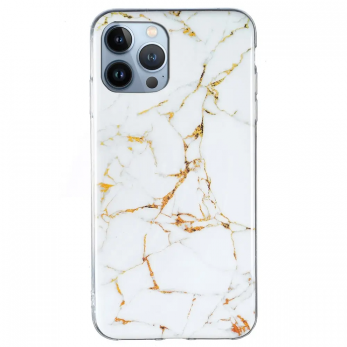 Taltech - iPhone 14 Pro Max Mobilskal Marble Pattren - Vit