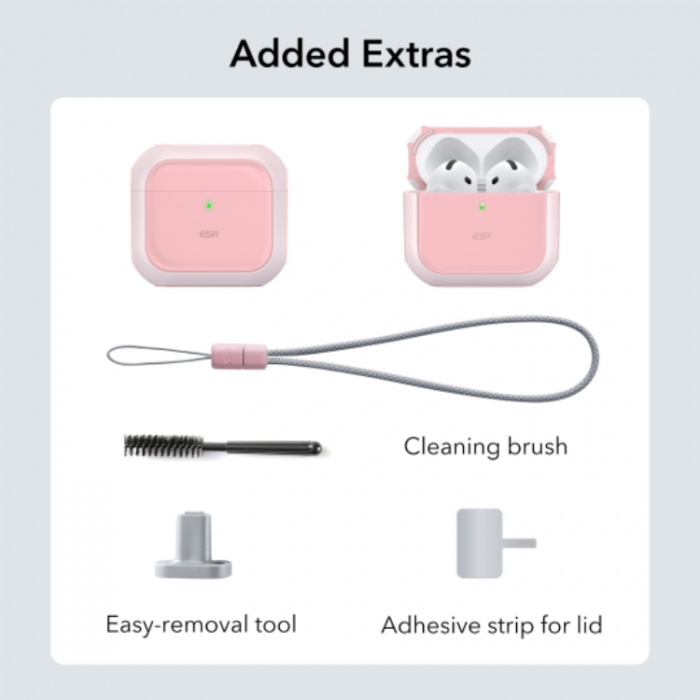 ESR - ESR Airpods 4 Skal Magsafe Orbit Halolock - Rosa