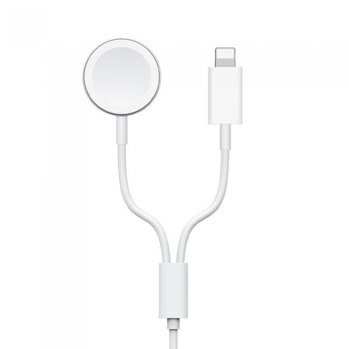 WIWU - WiWU 2in1 Trdls Laddare Till Apple Watch + Lightning Kabel Mi-10 - Vit