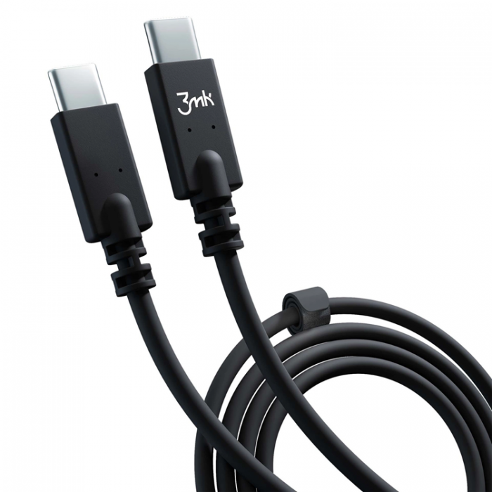 3MK - 3mK Hyper USB-C till USB-C kabel 100W 4K 60Hz 1m - Svart