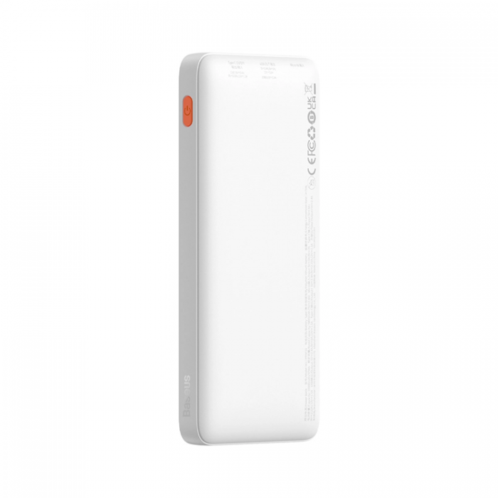 BASEUS - Baseus Powerbank 10000 mAh 20W Med USB-A Till USB-C Kabel - Vit