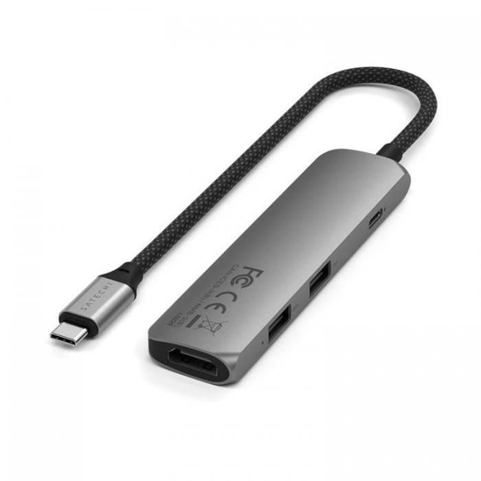 Satechi - Satechi 4-i-1 HUBB USB-C Slim Multiport Adapter 4K - Rymdgr