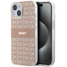 DKNY - DKNY iPhone 15/14/13 Mobilskal Magsafe IML Mono & Stripe - Rosa