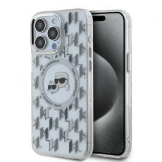 KARL LAGERFELD - Karl Lagerfeld iPhone 15 Pro Mobilskal MagSafe IML Monogram - Transparent