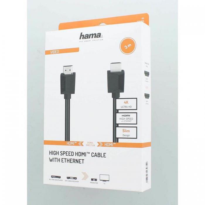 Hama - Hama HDMI Kabel High Speed 4K 18 Gbit/s 3,0m - Svart