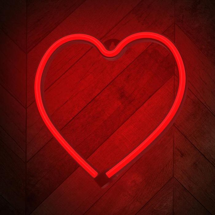 Forever Light - Forever Light LED Neon HEART Bat FLNE07 + USB - Rd