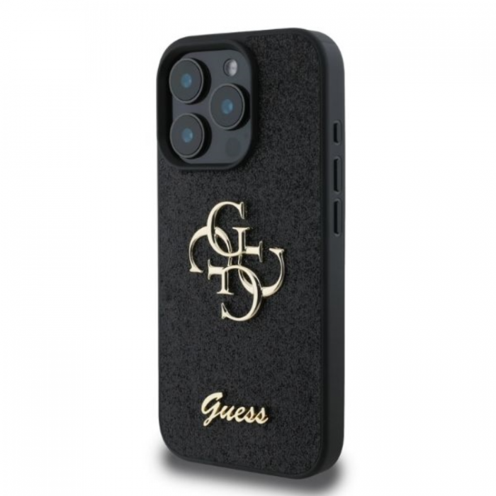 Guess - Guess iPhone 16 Pro Mobilskal Fixed Glitter Big 4G - Svart