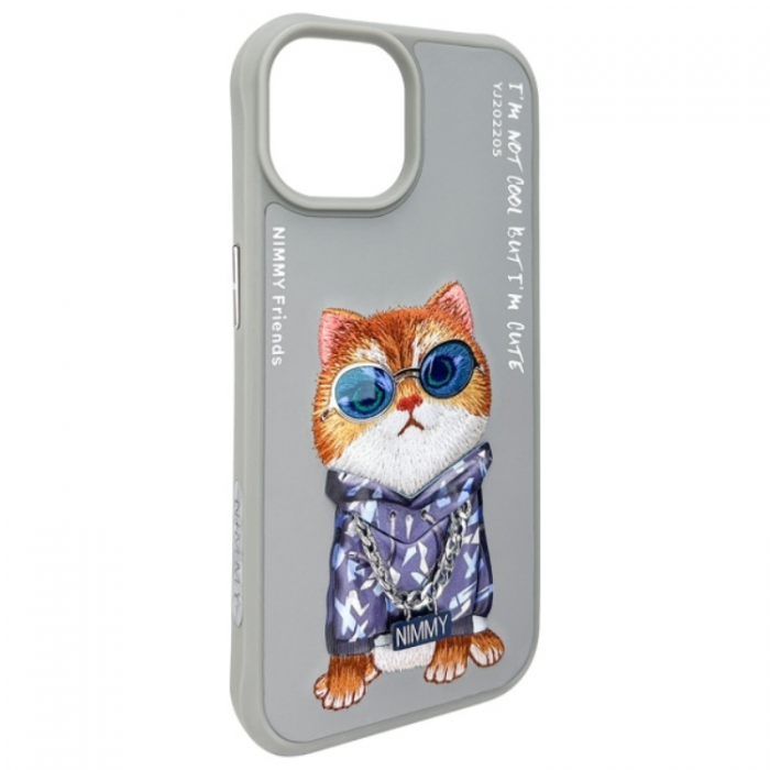 NIMMY - Nimmy iPhone 15 Mobilskal Glasses Cool Cat - Gr