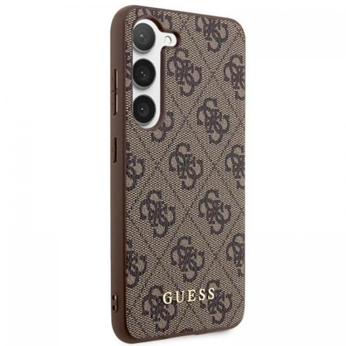 Guess - Guess Galaxy S24 Plus Mobilskal Metall Guld Logo - Brun