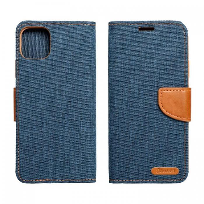 A-One Brand - CANVAS Plnboksfodral Fr Galaxy A34 5G - Marinbl