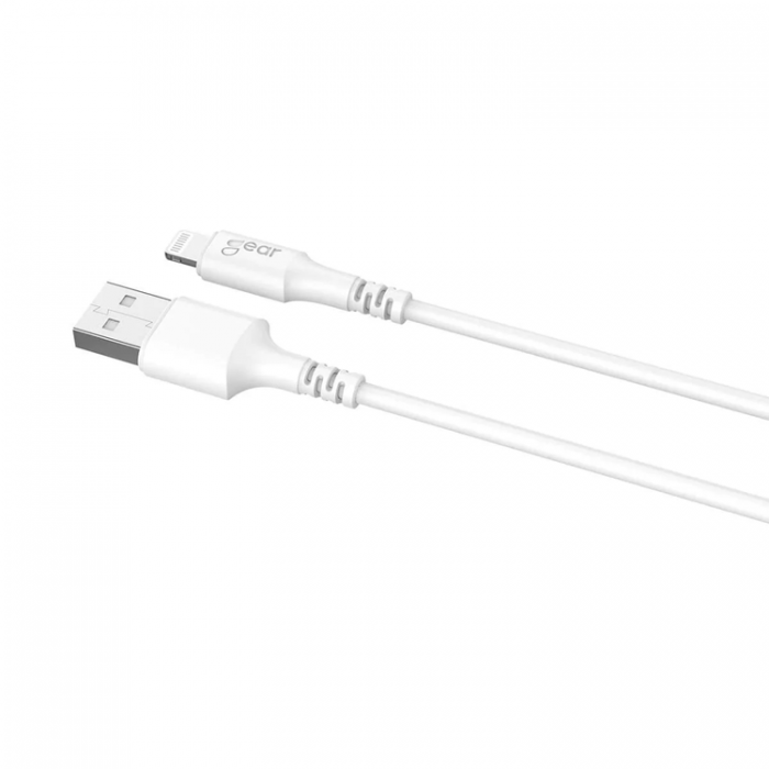 GEAR - GEAR USB-A till Lightning kabel 1m Vit MFI Rund kabel