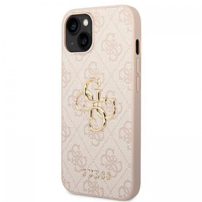 Guess - GUESS iPhone 14 Skal 4G Big Metal Logo - Rosa