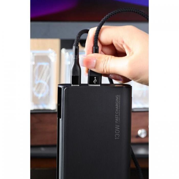 Veger - VEGER Powerbank 25000 mAh med Lightning/Typ-C Kablar 130W TCE130