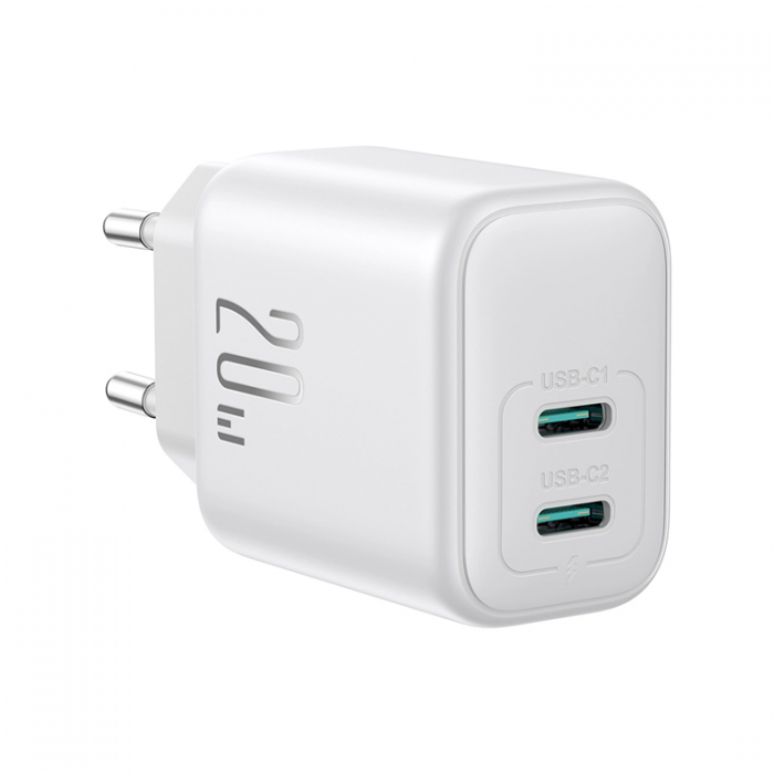 Joyroom - Joyroom Snabbladdare 20W 2xUSB-C PD QC 3.0 - Vit