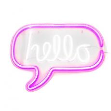 A-One Brand - Neon LED USB Hello Model - Rosa/Vit