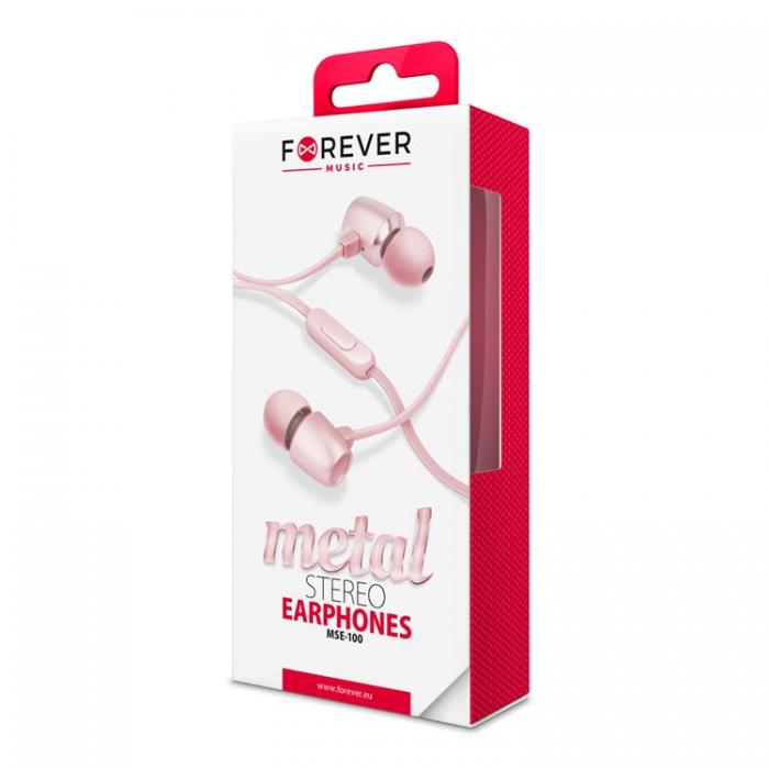 Forever - Forever Trdbunden Hrlurar Jack 3.5mm MSE-100 - Rosguld